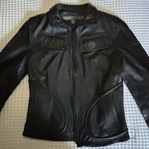 Kenneth Cole Black Leather Jacket